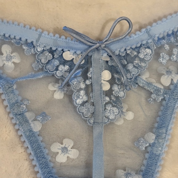 New! GARTER PANTY For Love and Lemons Blue Daisy 2 Piece Set 31342 - Picture 11 of 16